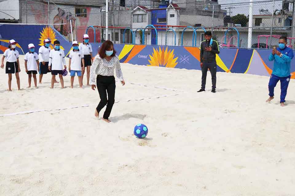 Calpulalpan tiene cancha de Voleibol de Playa