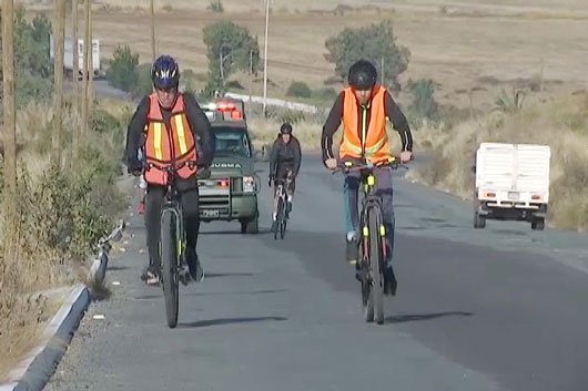 Realizan rodada ciclista en Mazaquiahuac