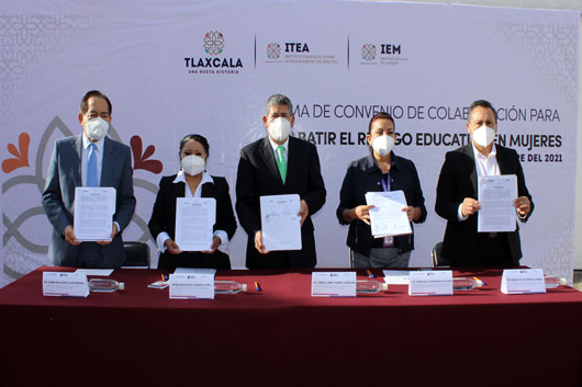 Firman ITEA e IEM convenio de colaboracion para abatir rezago educativo en mujeres