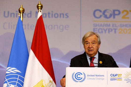 Pide Guterres acuerdo climático “ambicioso” en la COP27