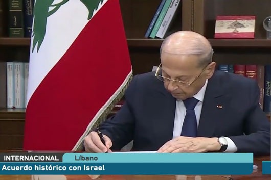 Israel y Líbano firman acuerdo marítimo para explorar yacimientos en el mar