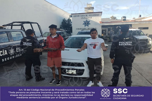 Detiene SSC a dos presuntos responsables de portación ilegal de arma de fuego en Acuitlapilco 