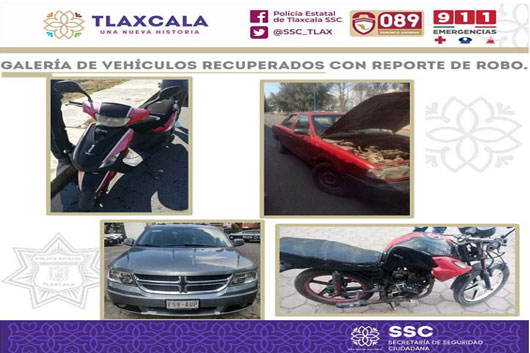 SSC mantiene acciones para la recuperación de vehículos robados 