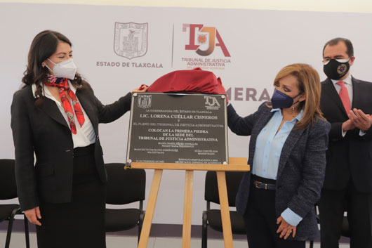 Gobernadora Lorena Cuéllar colocó la primera piedra de la sede oficial del TJA