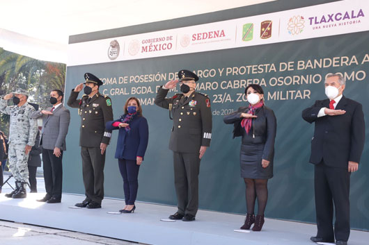  Presenció Lorena Cuéllar toma de posesión y protesta del nuevo mando de la 23 zona militar 