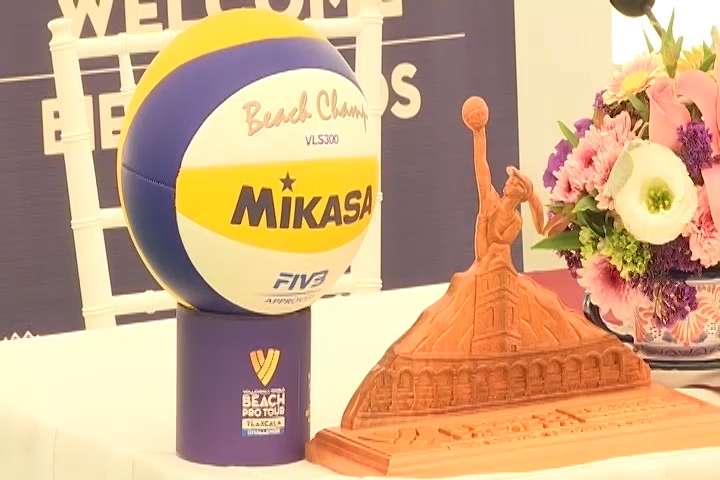 Se realizó la presentación oficial del trofeo del Tour Mundial de Voleibol de Playa Tlaxcala 2022