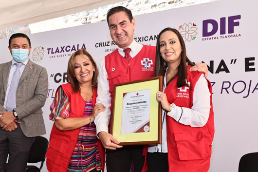 Presidió gobernadora Lorena Cuéllar cierre de colecta de la Cruz Roja Mexicana en Tlaxcala