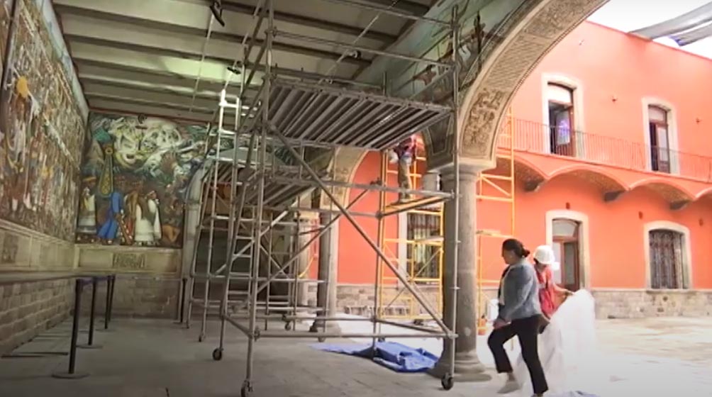 Inician última etapa de restauración de los murales del Maestro Desiderio Hernández