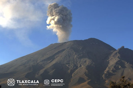 Emite CEPC recomendaciones por emisiones de ceniza y explosiones del Popocatépetl
