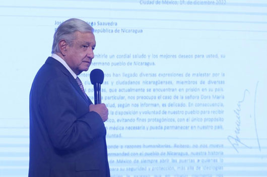 Llama presidente López Obrador a resolver diferencias en Nicaragua mediante diálogo