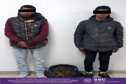 Asegura SSC a dos presuntos narcomenudistas
