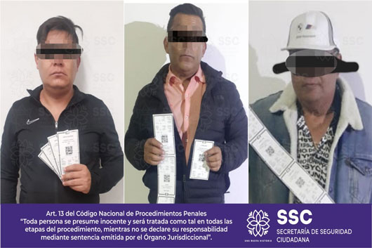 Detiene SSC a tres revendedores de boletos en la feria de Tlaxcala