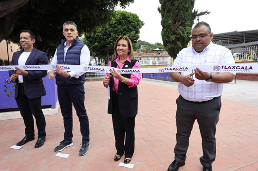 Inauguró gobernadora Lorena Cuéllar rehabilitación del parque de Tetlatlahuca