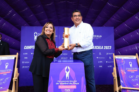 Recibe puebla al Trophy Tour del mundial de voleibol de playa Tlaxcala 2023