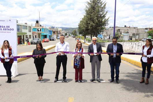 Entregó gobernadora Lorena Cuéllar obra pública en Chiautempan