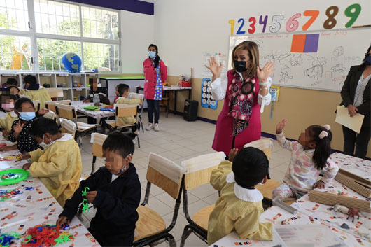 Gobernadora entregó obras educativas de nivel preescolar en San Pablo del Monte