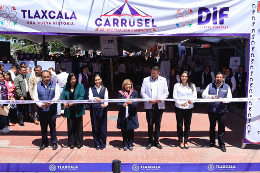 Encabeza gobernadora Lorena Cuéllar carrusel de información y servicios en Calpulalpan