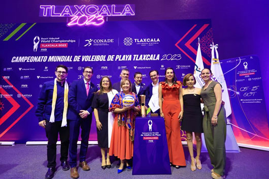 Socializó gobernadora Lorena Cuéllar el campeonato mundial de voleibol de playa Tlaxcala 2023