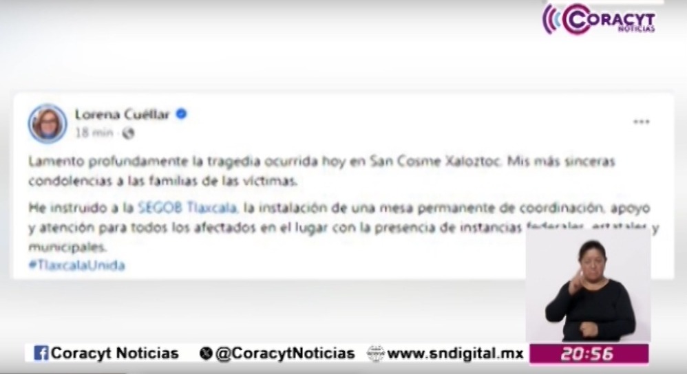 Instruyó gobernadora Lorena Cuéllar Mesa de Coordinación en Xaloztoc 