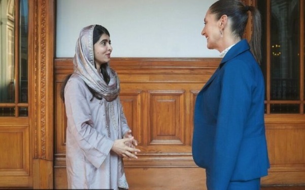 Sheinbaum se reúne con la activista Malala Yousafzai en Palacio Nacional