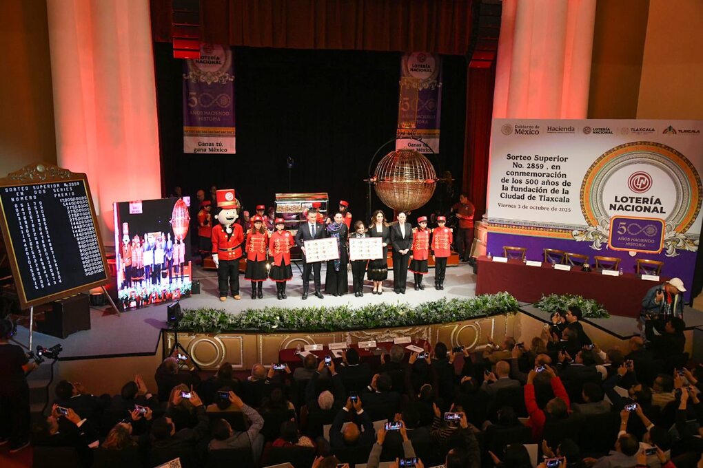 Tlaxcala fue sede del sorteo superior número 2859 de la Lotería Nacional
