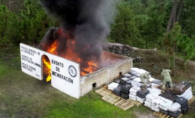 FGR y Defensa destruyen en Guerrero más de 1 tonelada de cocaína
