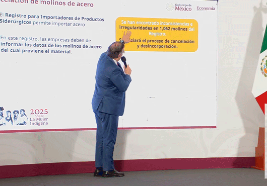 México cancela importaciones de acero desde la mitad de molinos con registro en el extranjero