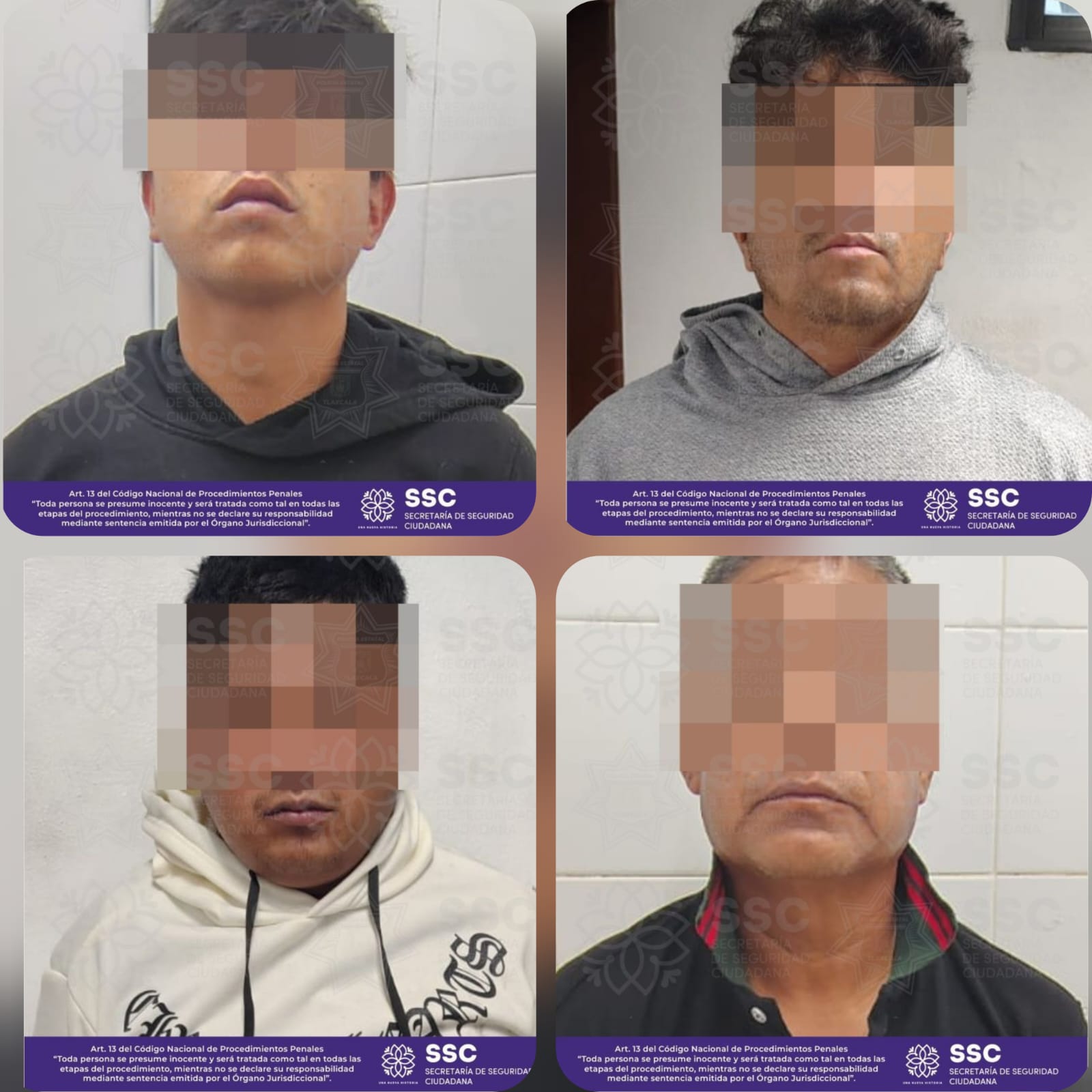 Asegura SSC a cuatro sujetos por robo a transporte público