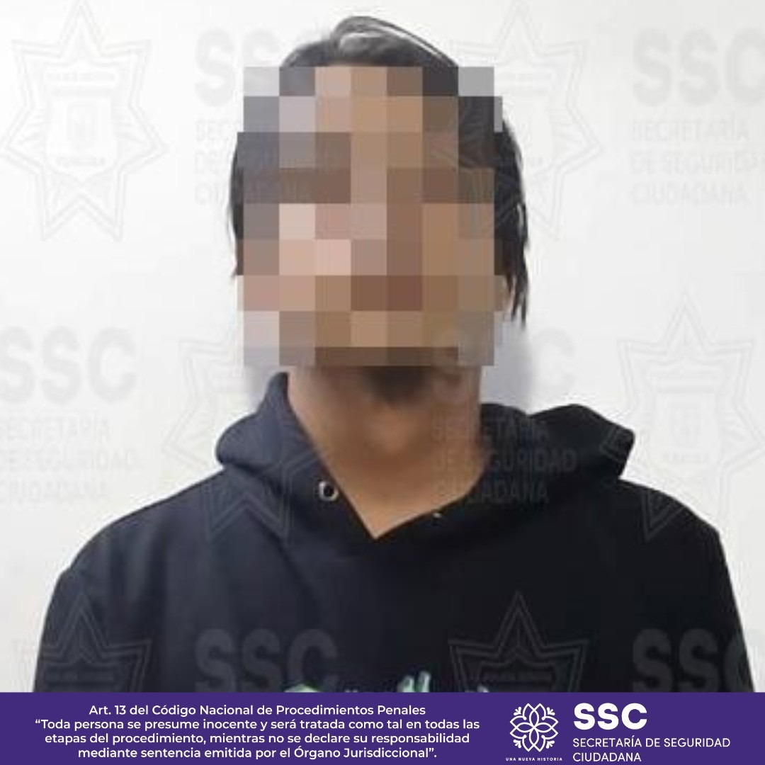 Asegura SSC a sujeto por violencia de género en Tizatlán