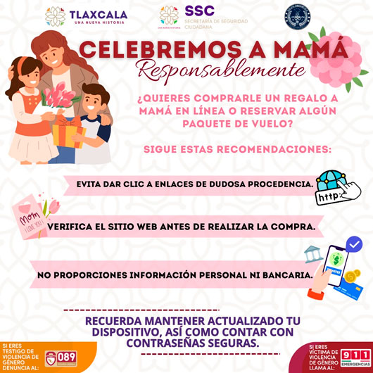 SSC emite recomendaciones para evitar fraudes cibernéticos por festejo del “día de las madres”