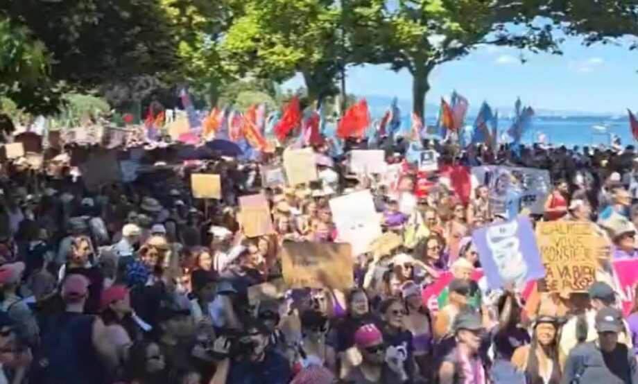Protestan en Suiza contra Cumbre del G7