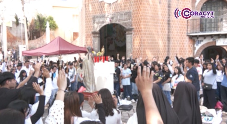 En un acto de fe, 500 jóvenes peregrinaron a la Basílica de Ocotlán