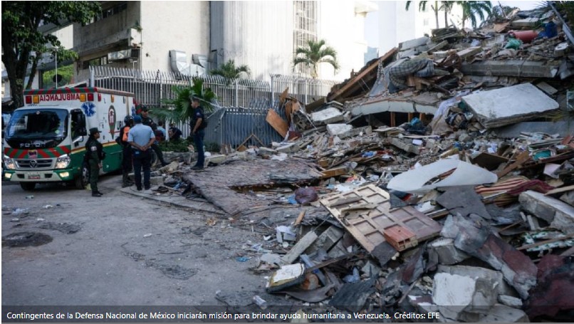 Envía México ayuda humanitaria a Venezuela por sismos