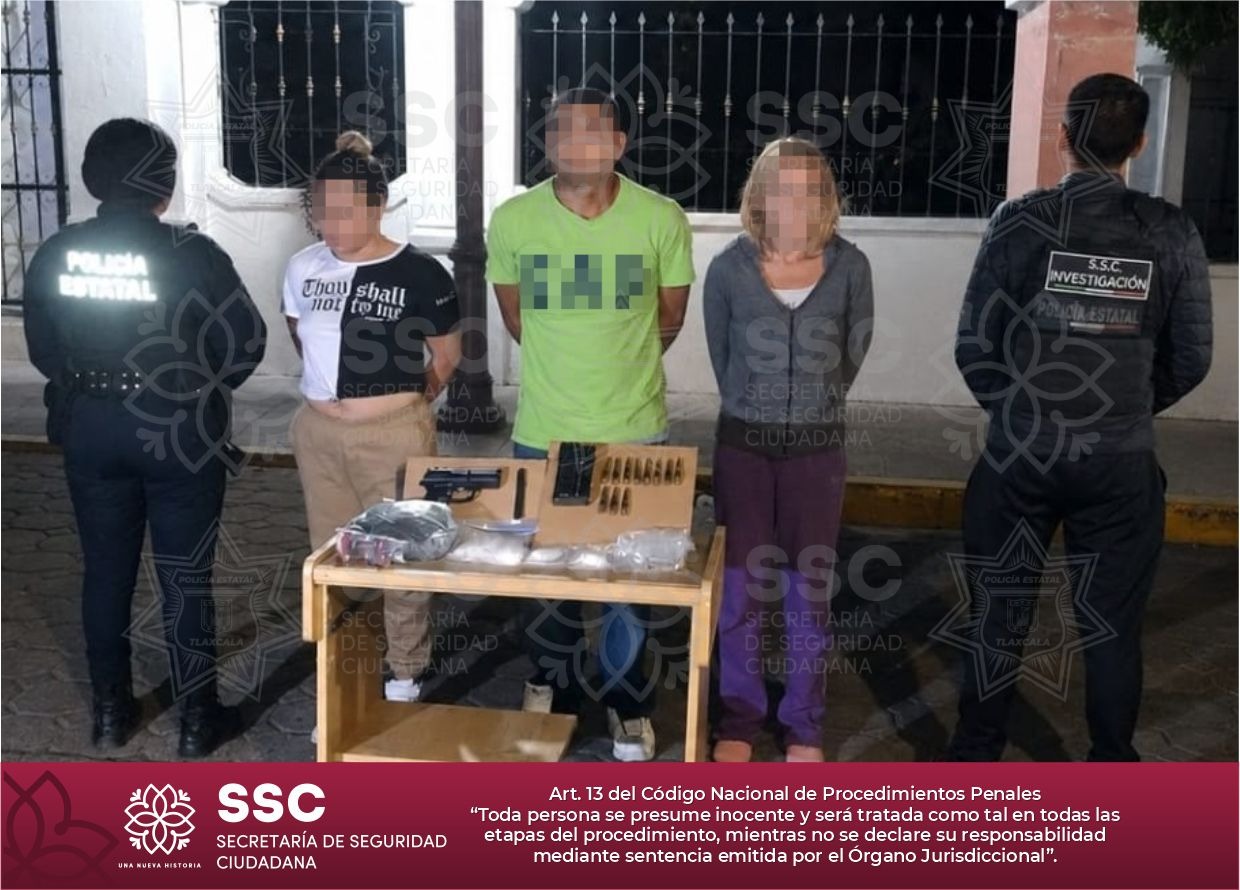 Durante operativo coordinado, detienen SSC y Policía Municipal de Panotla a tres personas