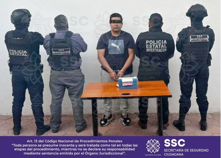 En una nueva acción contra el narcomenudeo, detiene Secretaría de Seguridad Ciudadana a sujeto en Xicohtzinco