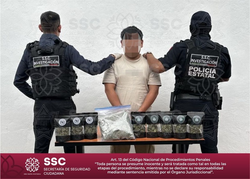 Detiene Secretaría de Seguridad Ciudadana a sujeto por posesión de narcóticos